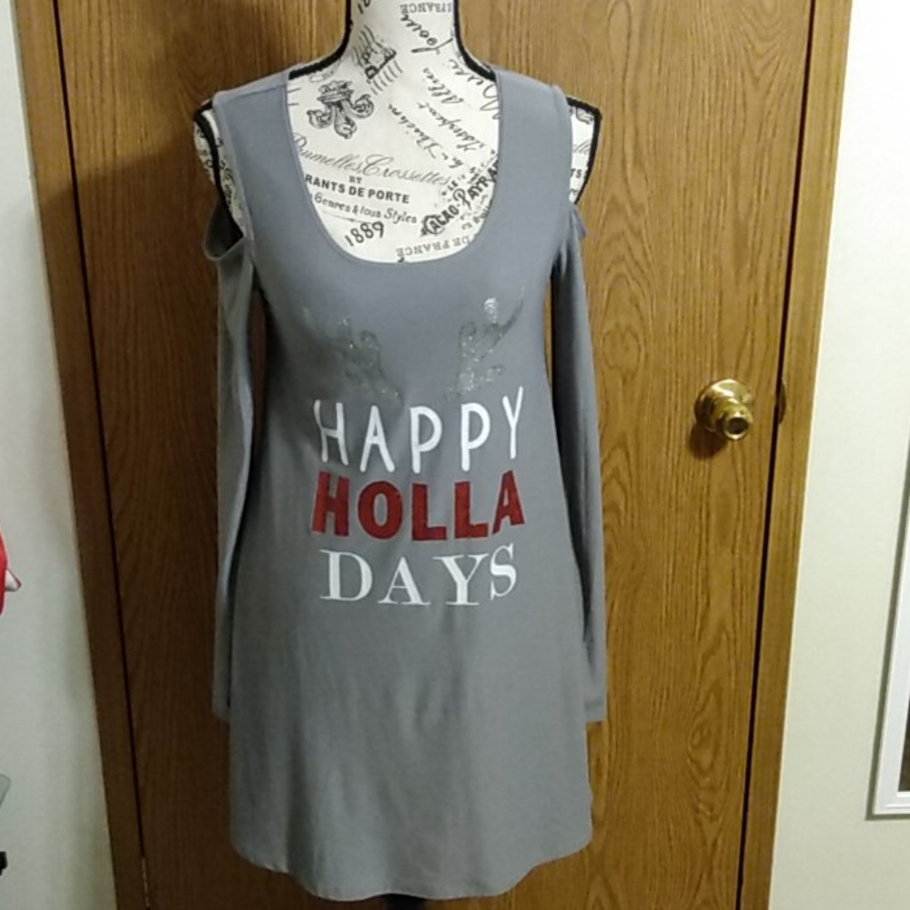 Derek Heart / LS Cold Shoulder Dress w/ Scarf Sz S - Picture 2 of 7
